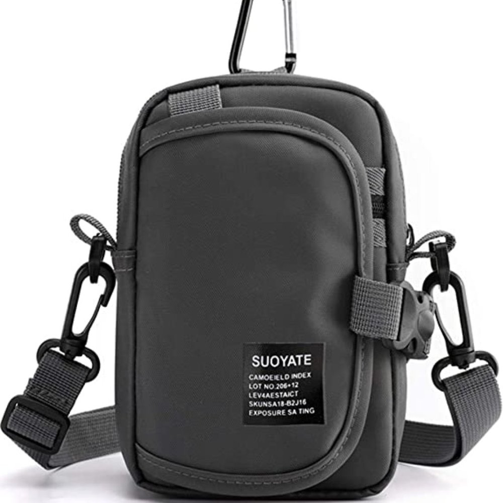 Multifunction Cell Phone Holster, One Shoulder Pouch with Carabiner